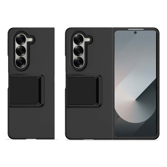 Durable Hard Silicone Phone Case For Samsung Z Fold 6 With Stylish Built-in Kickstand And Shock Absorption