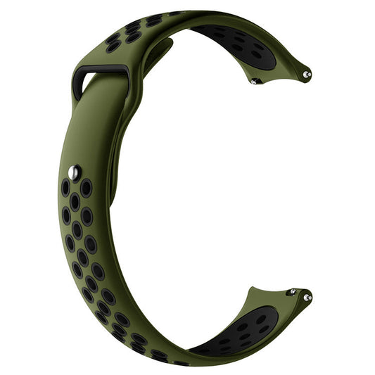 Comfort Fit Breathable Dotted Dual-Tone Silicone Watch Strap - (Only Strap)