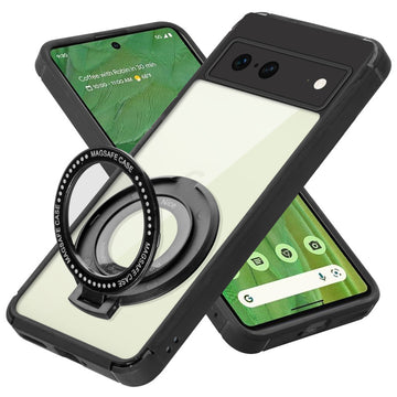 Silicone Grip Clear Case Ring Holder Kickstand For Google Pixel 7