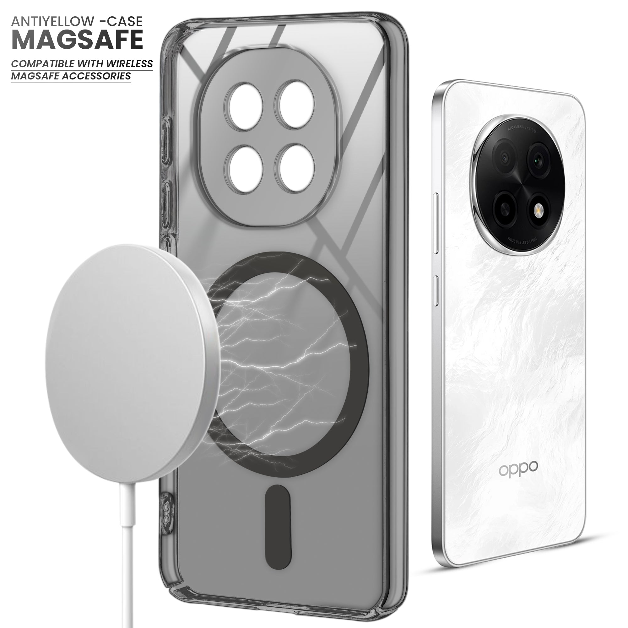 Crystal Clear Hard Back Anti-Yellowing with MagSafe Compatibility Phone Case For Oppo F29 Pro 5G