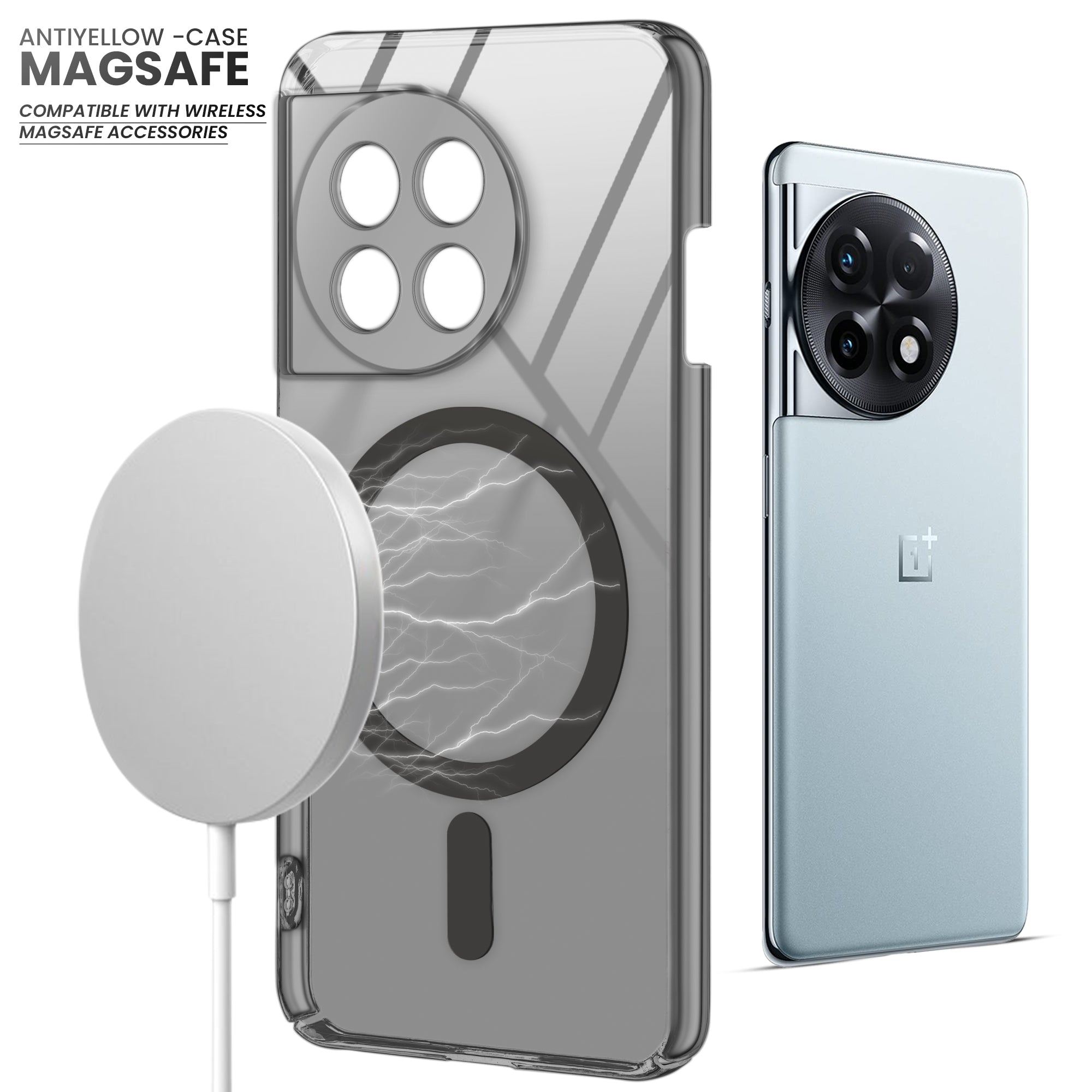 Crystal Clear Hard Back Anti-Yellowing with MagSafe Compatibility Phone Case For OnePlus 11R 5G