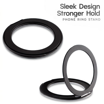 Magnetic Phone Ring Stand with 360° Rotation & 180° Folding
