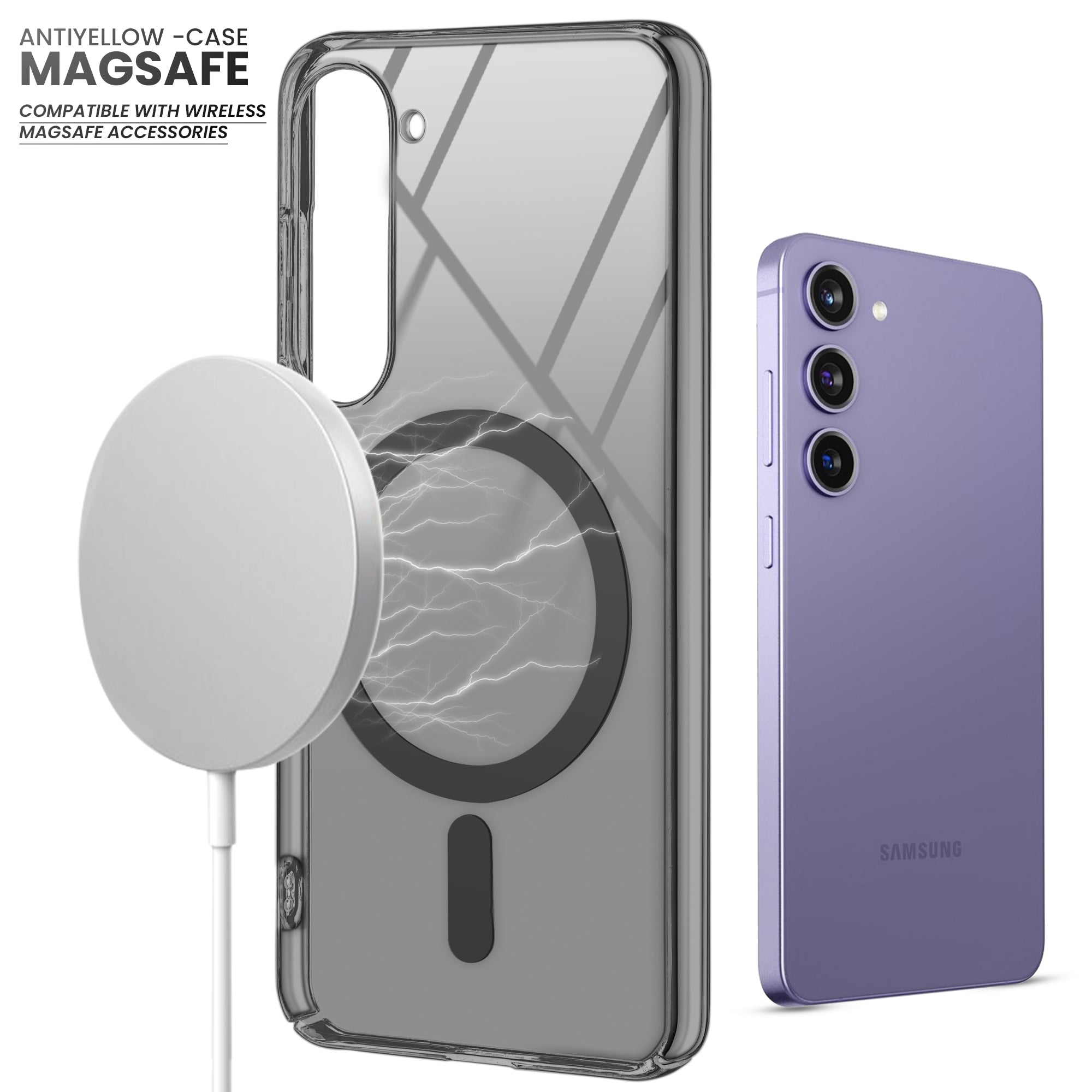 Crystal Clear Hard Back Anti-Yellowing with MagSafe Compatibility Phone Case For Samsung S23 5G