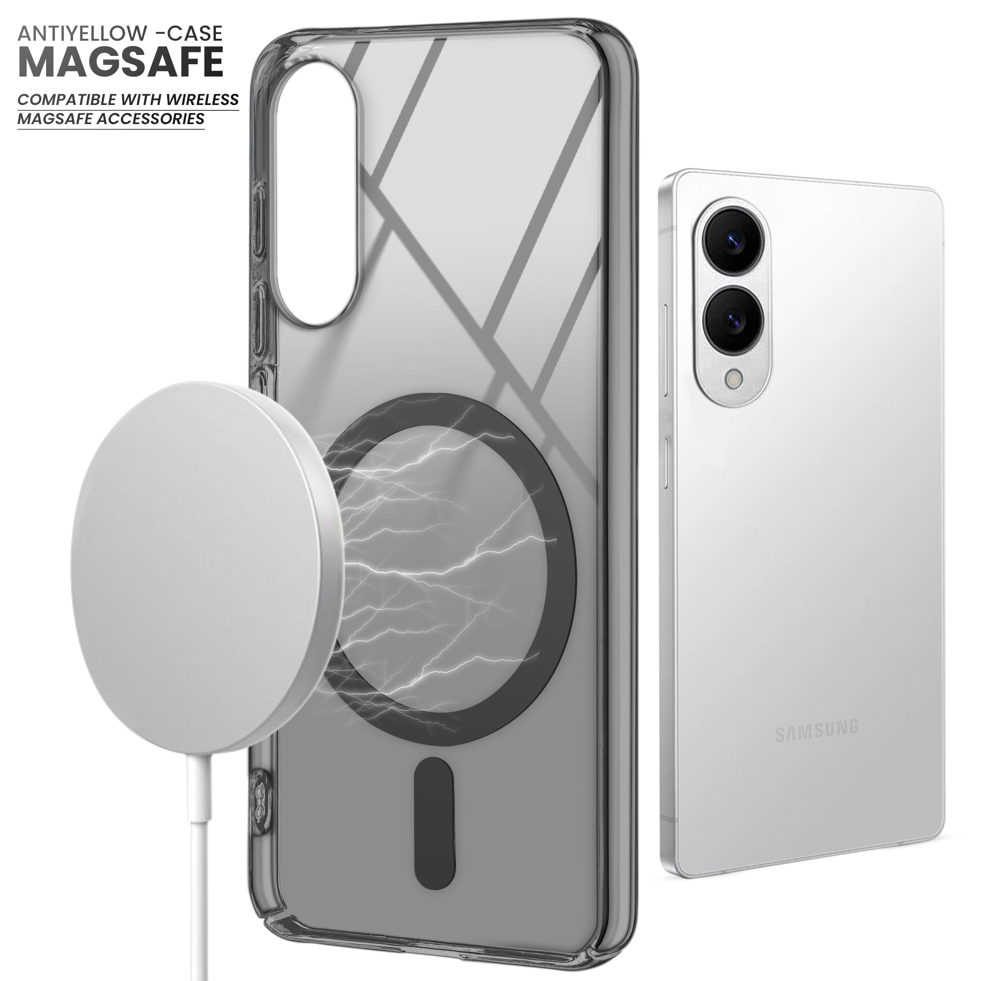Crystal Clear Hard Back Anti-Yellowing with MagSafe Compatibility Phone Case For Samsung S25 Edge 5G