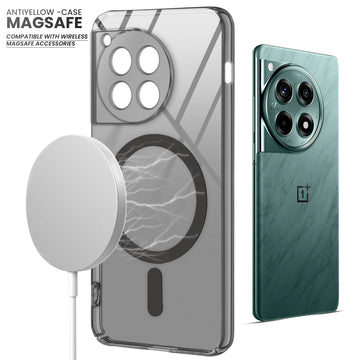 Colored Transparent Anti-Yellowing Magsafe Case For OnePlus 12R 5G
