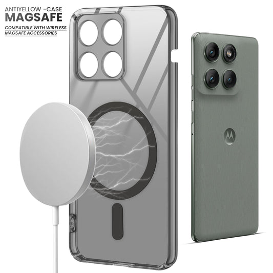 Crystal Clear Hard Back Anti-Yellowing with MagSafe Compatibility Phone Case For Motorola Moto Edge 60 Pro 5G