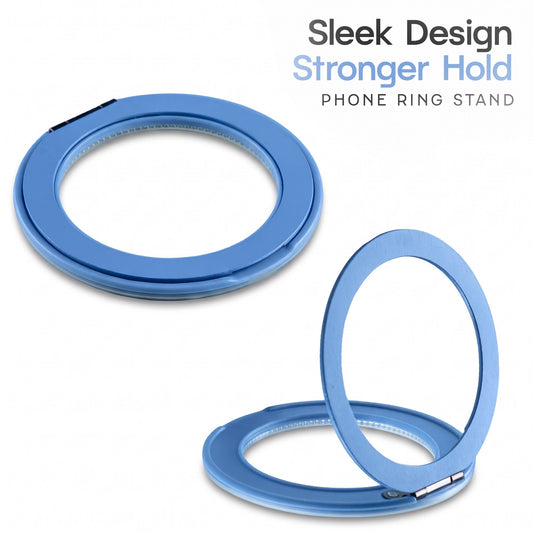 Adhesive Phone Ring Stand with Peel & Stick Design, 360° Rotation & 180° Folding
