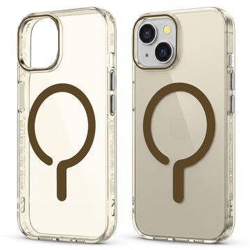 Transparent Magnetic Bumper Case for Apple iPhone 15 Cushion Protection & Metal Finish Buttons