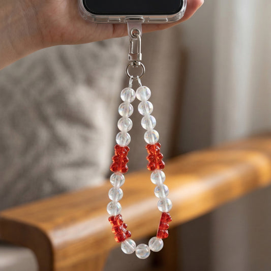 Candy Bear Beaded Phone Wrist Strap