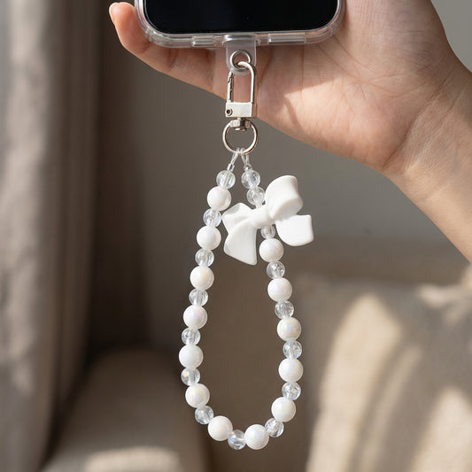 Crystal Beaded Bow With Wrist Strap