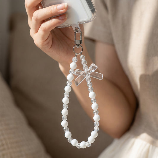 Crystal Beaded Bow With Wrist Strap