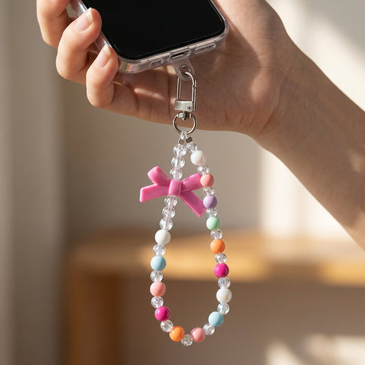 Crystal Beaded Bow With Wrist Strap