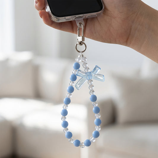 Crystal Beaded Bow With Wrist Strap