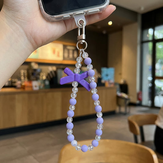 Crystal Beaded Bow With Wrist Strap