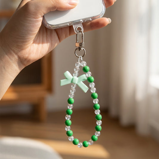 Crystal Beaded Bow With Wrist Strap