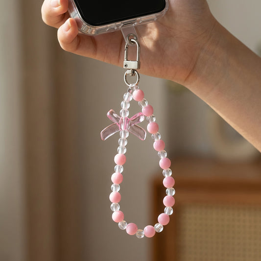 Crystal Beaded Bow With Wrist Strap