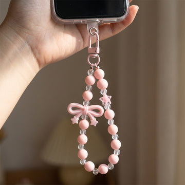 Phone Charm Star Bow With Bow Wrist Phone Lanyard
