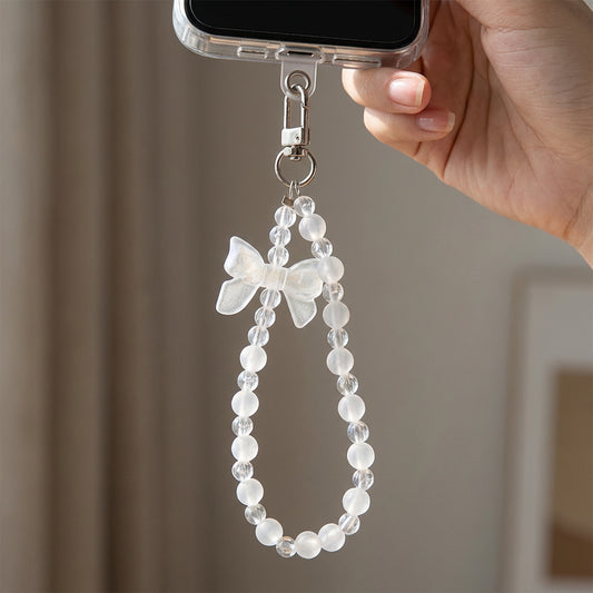 Crystal Beaded Bow With Wrist Strap