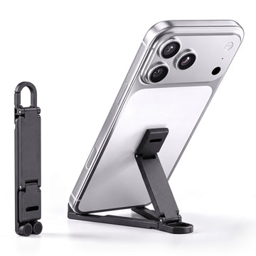 Foldable Metal Phone Stand with Keychain Clip 180° Adjustable Desktop Holder
