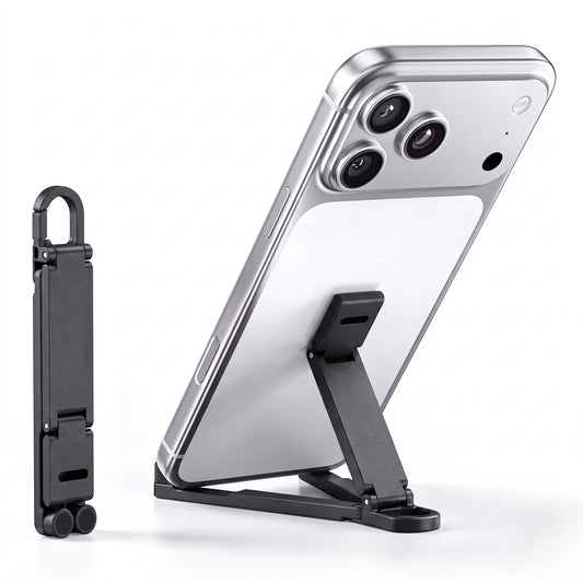 Foldable Phone Stand with Keychain Clip 180° Adjustable Desktop Holder