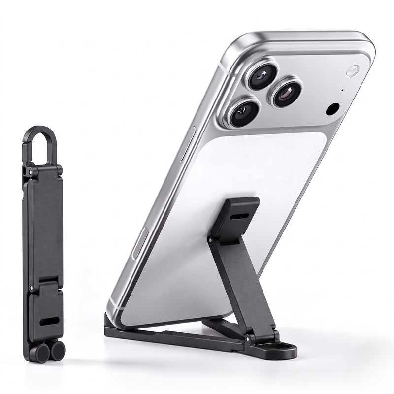 Foldable Phone Stand with Keychain Clip 180° Adjustable Desktop Holder