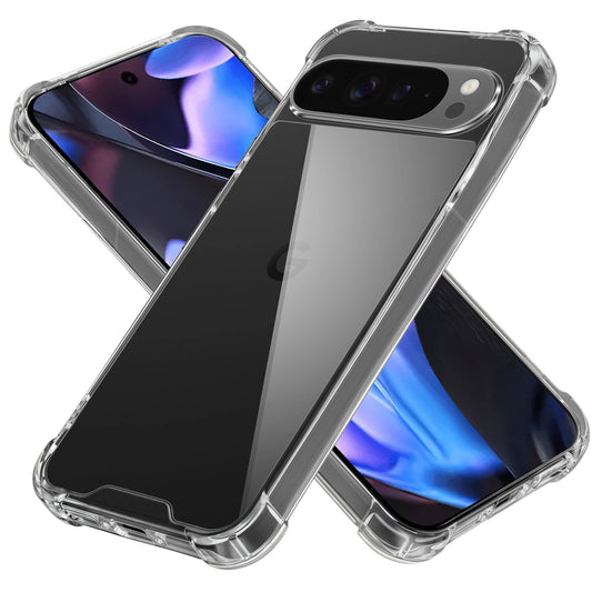 Transparent Shockproof Phone Back Cover Case With Raised Edges For Google Pixel 9 Pro XL