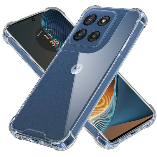Transparent Shockproof Phone Back Cover Case With Raised Edges For Motorola Edge 60 Stylus 5G