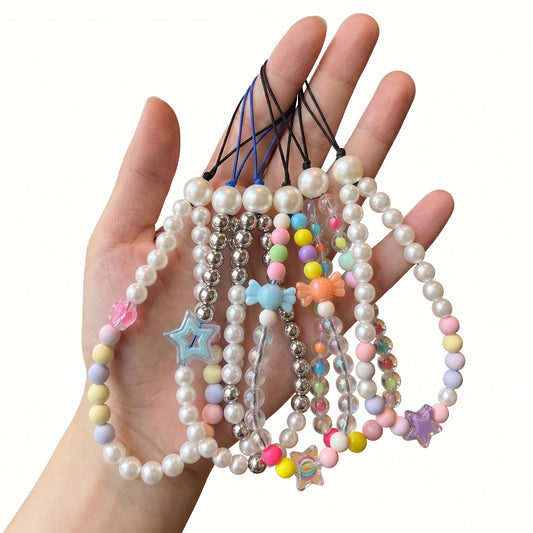 Charms With Wrist Phone Lanyard Chain Stylish & Elegant Pearl