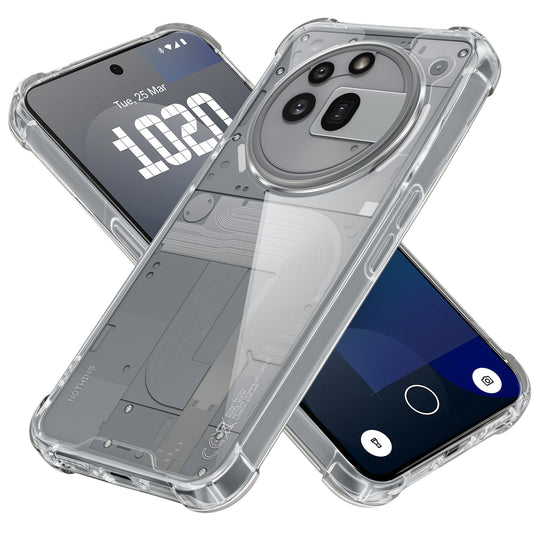 Transparent Shockproof Phone Back Cover Case With Raised Edges For Nothing Phone 3A Pro 5G