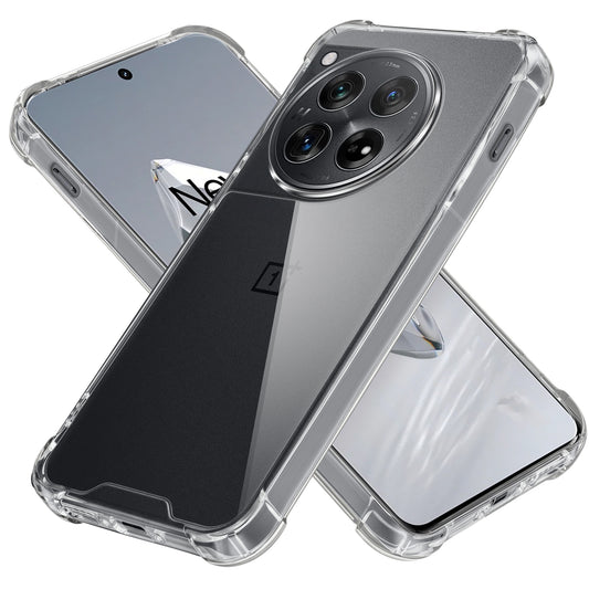 Transparent Shockproof Phone Back Cover Case With Raised Edges For OnePlus 12 5G