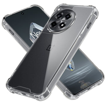 Transparent Shockproof Phone Back Cover Case With Raised Edges For OnePlus 12R 5G