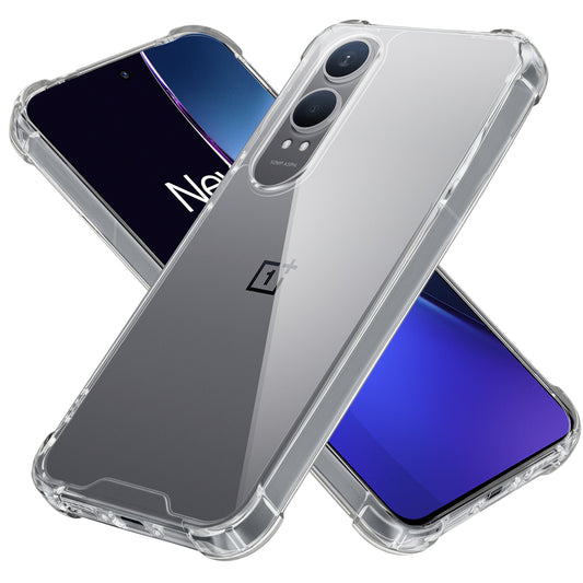 Transparent Shockproof Phone Back Cover Case With Raised Edges For OnePlus Nord CE 4 Lite 5G
