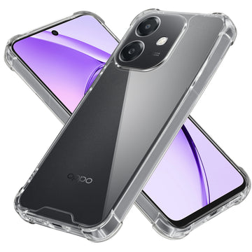 Transparent Shockproof Phone Back Cover Case With Raised Edges For Oppo A3x 5G