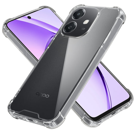 Transparent Shockproof Phone Back Cover Case With Raised Edges For Oppo A3x 5G