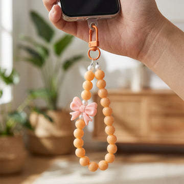 Elegant Big Pearl With Bow Wrist Phone Lanyard