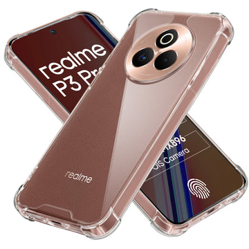 Transparent Shockproof Phone Back Cover Case With Raised Edges For Realme P3 Pro 5G