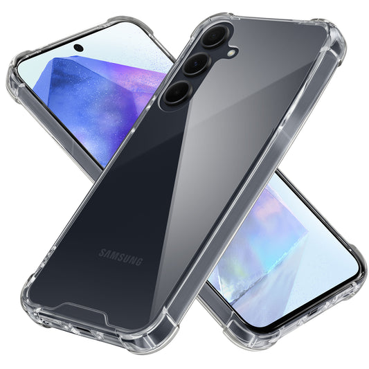 Transparent Shockproof Phone Back Cover Case With Raised Edges For Samsung A55 5G
