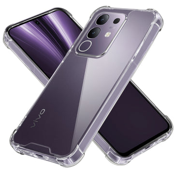 Transparent Shockproof Phone Back Cover Case With Raised Edges For Vivo T4x 5G