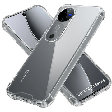 Transparent Shockproof Phone Back Cover Case With Raised Edges For Vivo V40 5G