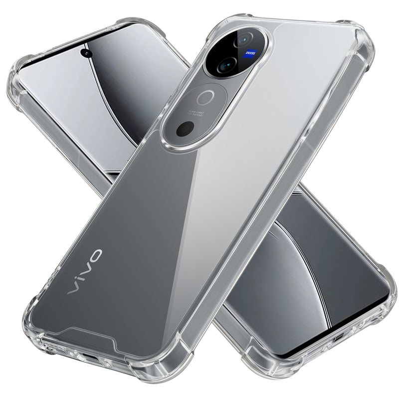 Transparent Shockproof Phone Back Cover Case With Raised Edges For Vivo V40 Pro 5G