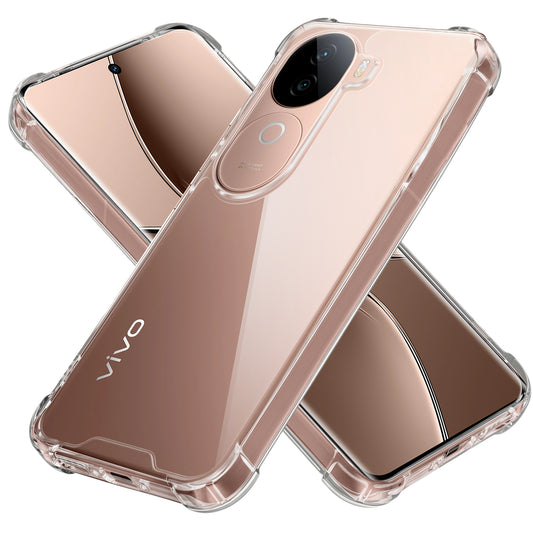 Transparent Shockproof Phone Back Cover Case With Raised Edges For Vivo V40e 5G