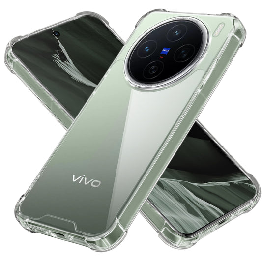 Transparent Shockproof Phone Back Cover Case With Raised Edges For Vivo X200 5G