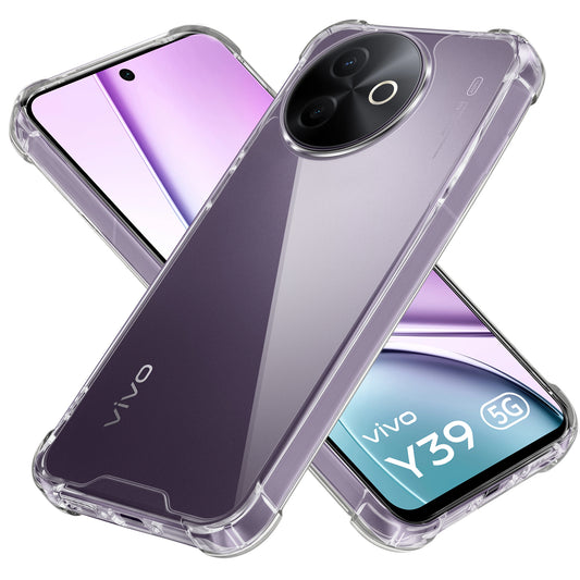 Transparent Shockproof Phone Back Cover Case With Raised Edges For Vivo Y39 5G