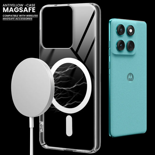 Crystal Clear Hard Back Anti-Yellowing with MagSafe Compatibility & Precise Cuts Phone Case For Motorola Edge 60 Fusion 5G