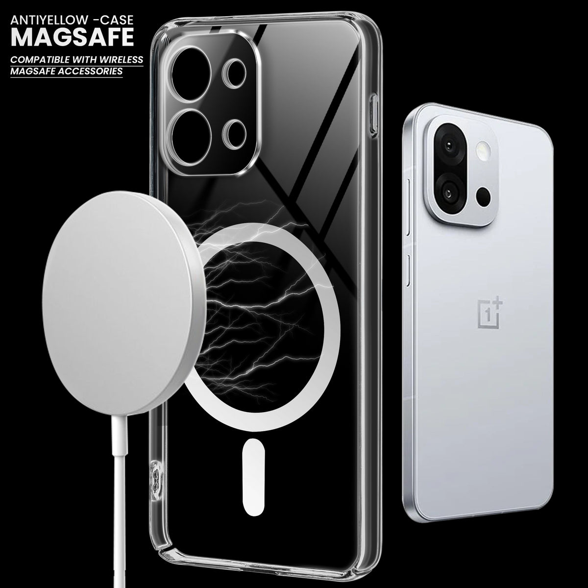Colored Transparent Anti-Yellowing Magnetic Accessory Support Case For OnePlus 13S 5G