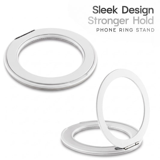 Adhesive Phone Ring Stand with Peel & Stick Design, 360° Rotation & 180° Folding
