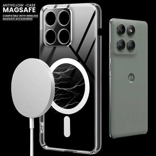 Crystal Clear Hard Back Anti-Yellowing with MagSafe Compatibility Phone Case For Motorola Moto Edge 60 Pro 5G