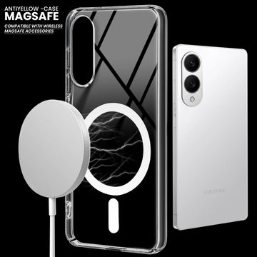 Colored Transparent Anti-Yellowing Wireless Charging Support Case For Samsung S25 Edge 5G