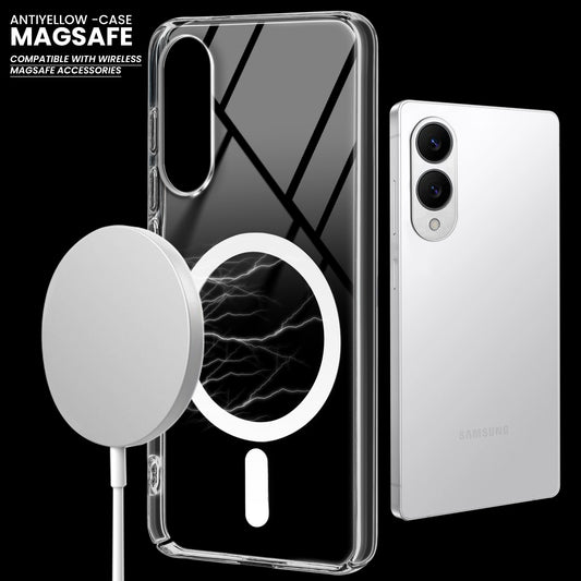 Colored Transparent Anti-Yellowing Magsafe Case For Samsung S25 Edge 5G