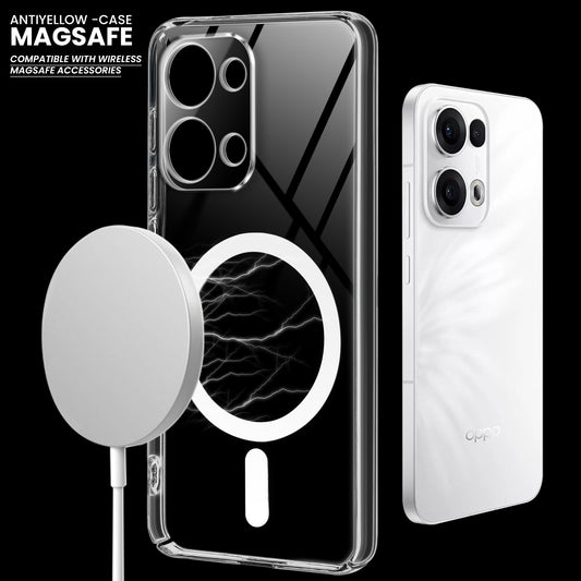 Crystal Clear Hard Back Anti-Yellowing with MagSafe Compatibility Phone Case For Oppo Reno 13 5G